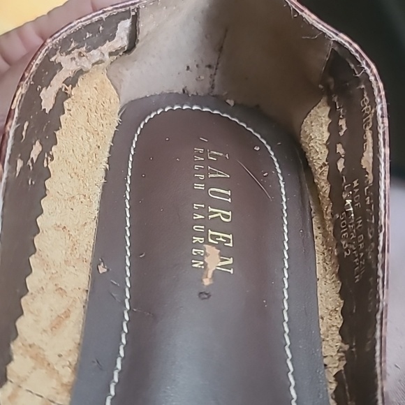 NWOT Ralph Lauren LEATHER/SUEDE Croc Flats 8/9 - Picture 9 of 12
